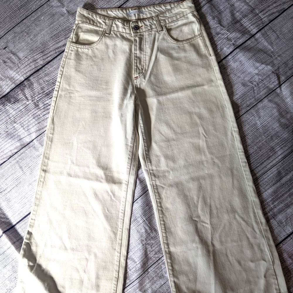 SusyMix High Waisted, Wide Leg Jeans - Whitewash Size 6-7